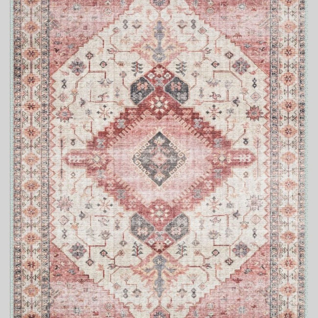 Vintage Desenli Halı, Pamuk Dokuma Pamuklu Taban Dekoratif Halı Kilim 69