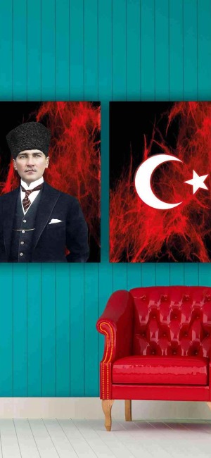 EŞSİZ ATATÜRK VE BAYRAK İKİLİ TABLO