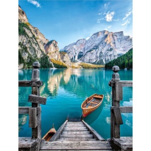  İtalya Braies (Prags) Gölü Sayılarla Boyama Seti Kasnaklı  40 x 50