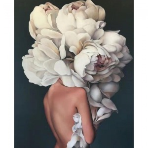  Çiçek Kadın 29 Sayılarla Boyama Seti Kasnaklı  40 x 50