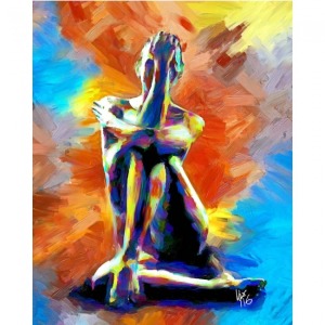  Yanlız Kadın Sayılarla Boyama Seti Kasnaklı  40 x 50