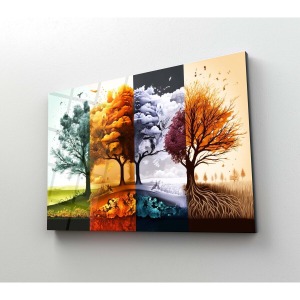 Ağaç Desen Dekoratif Cam Tablo