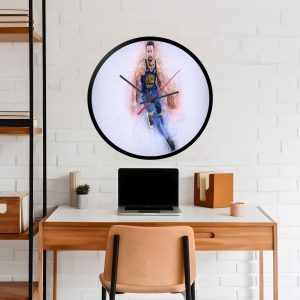 İkonik Spor Fotoğrafları Yuvarlak Kanvas Duvar Saati 340