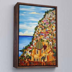Çerçeveli Roberto Gagliardi'Nin Positano İsimli Tablosu-6328