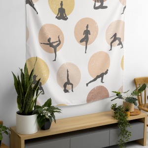 Bohem,Yoga, Meditasyon,Burçlar ve Mandala Temalı,  Duvar Örtüsü 38