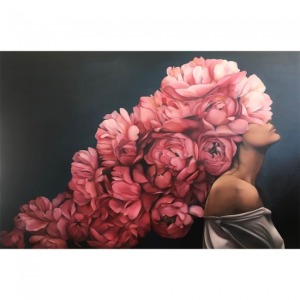  Çiçek Kadın 14 Sayılarla Boyama Seti Kasnaklı  40 x 50
