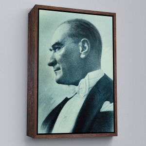 Çerçeveli Atatürk Portre Tablosu Mustafa Kemal Atatürk Dikdörtgen Dekoratif Kanvas Tablo-63