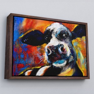 Çerçeveli İnek Portresi Modern Sanat Dekoratif Kanvas Duvar Tablo-6521