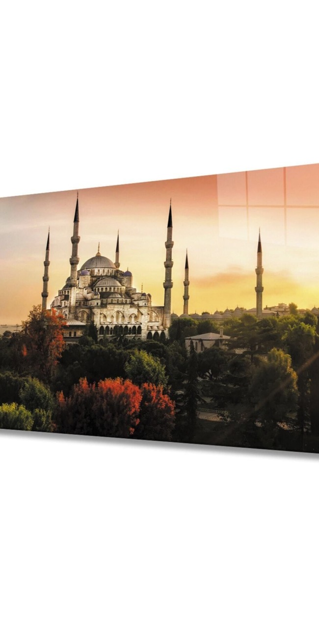 İstanbul Cami Manzara 4mm Dayanıklı Cam Tablo Temperli Cam