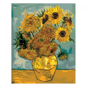  Van Gogh Ayçiçekleri Sayılarla Boyama Seti Kasnaklı  40 x 50
