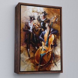 Çerçeveli Sürreal Müzik Grubu Duvar Tablosu-6490