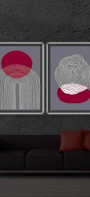 SANATLA ÇİZİLEN İKİLİ LED IŞIKLI TABLO