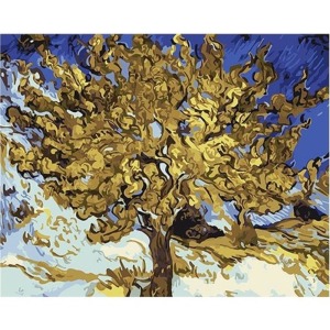  6 Ağaç Sayılarla Boyama Seti  Kasnaklı  40 x 50