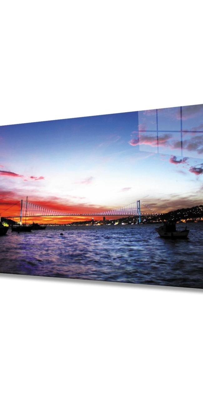 İstanbul Boğaz Köprü Manzara 4mm Dayanıklı Cam Tablo Temperli Cam