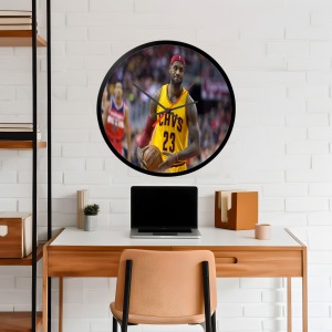 İkonik Spor Fotoğrafları Yuvarlak Kanvas Duvar Saati 21