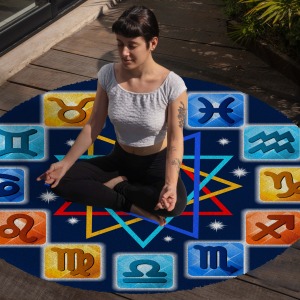 Yoga, Meditasyon,Burçlar ve Mandala Temalı,  Meditasyon Halısı 57