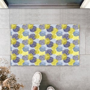 Sarı-mavi Kapı Önü Paspası Karahindiba Desen Ps944