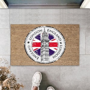 Dijital Baskı Bej London Saat Kulesi Paspas Ps1120