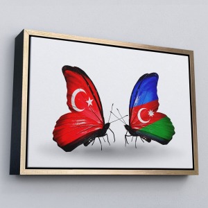Çerçeveli Dünya Haritası Detaylı Dekoratif Kanvas Tablo-1058