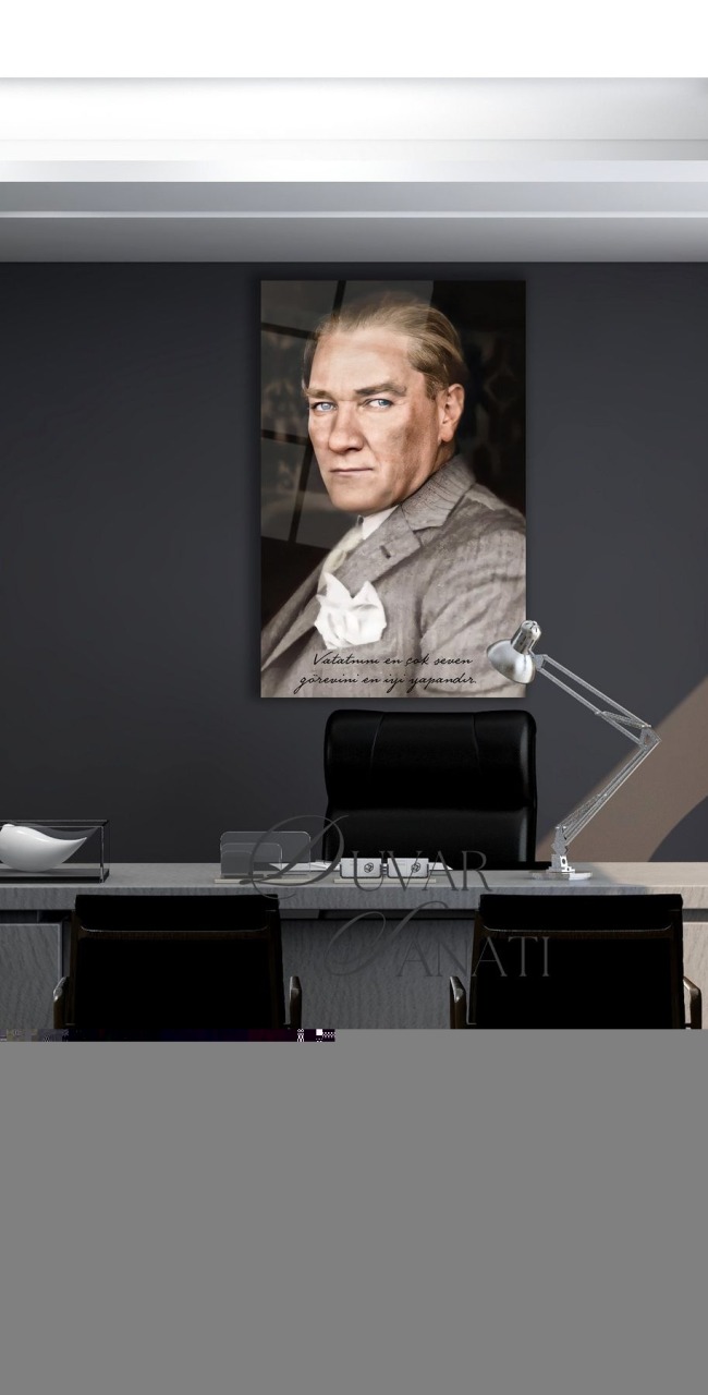Mustafa Kemal Atatürk ve Sözleri Cam Tablo,Modern Ev Ofis Salon Duvar Dekoru,Hediyelik