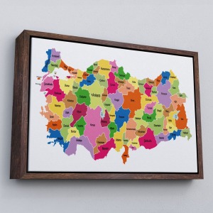 Çerçeveli Türkiye Haritası Kanvas Tablo Eğitici Ve Öretici Dekoratif Tablo Tablo-3120