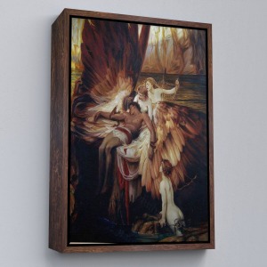 Çerçeveli İkarus İçin Ağlayan Melekler Tablosu - Lament For Icarus-6499