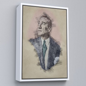 Çerçeveli Mustafa Kemal Atatürk'Ün Kalem Eskizi Portre Çizimi Dekoratif Kanvas Tablo-80