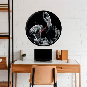 İkonik Spor Fotoğrafları Yuvarlak Kanvas Duvar Saati 284