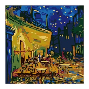  Paris Sokakları Sayılarla Boyama Seti Kasnaklı  40 x 50