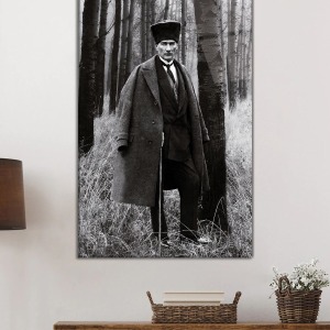 Mustafa Kemal Atatürk Ormanda Cam Tablo, Darbelere Dayanıklı Kırılmaz Temperli