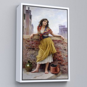 Çerçeveli The Watercarrier Eugene De Blaas Su Taşıyan Kız Tablosu-6435