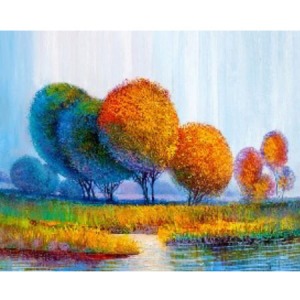  Bir Son Bahar Vakti Sayılarla Boyama Seti   Kasnaklı  40 x 50