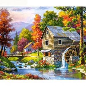  Yayla Evi Sayılarla Boyama Seti  Kasnaklı  40 x 50