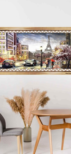 KIŞ PARİS SOKAK RUSTİK  TABLO
