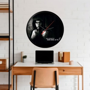 İkonik Spor Fotoğrafları Yuvarlak Kanvas Duvar Saati 355